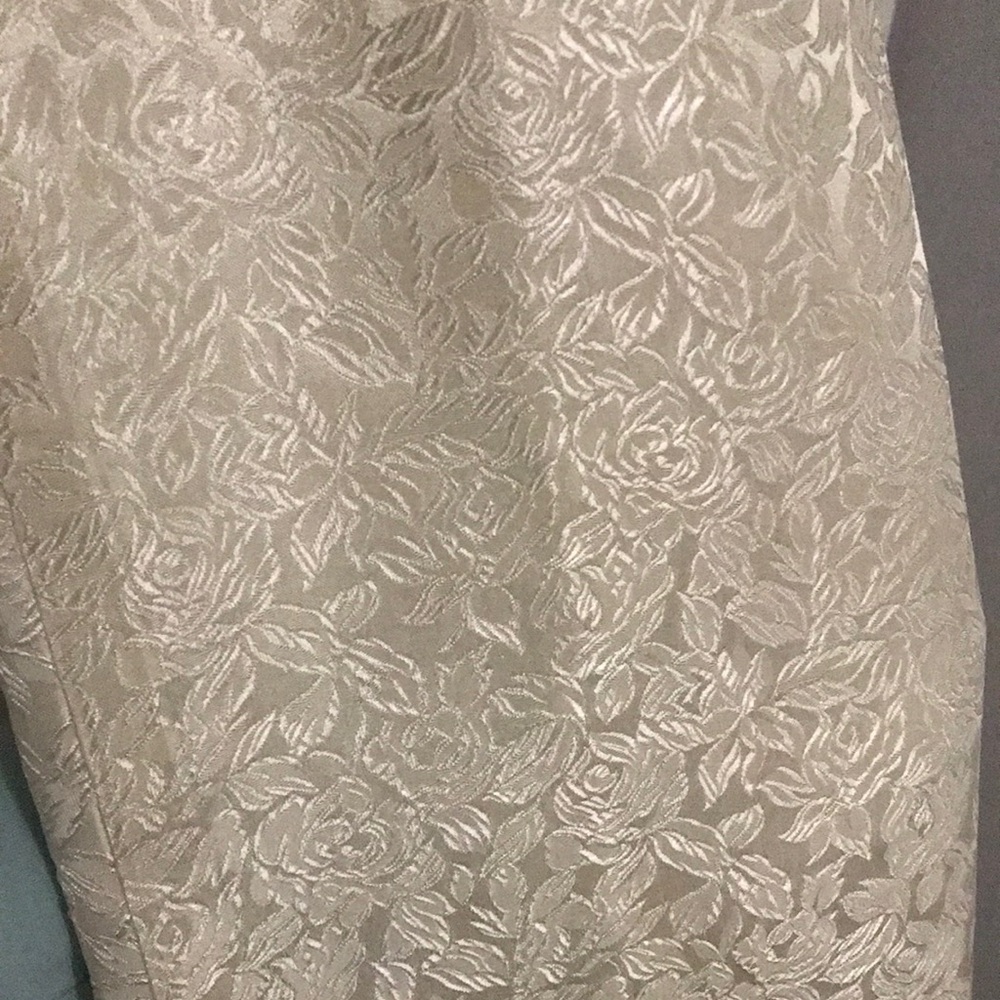 Vintage Hawaiian Ivory Textured Satin Maxi Dress - Picture 2 of 4